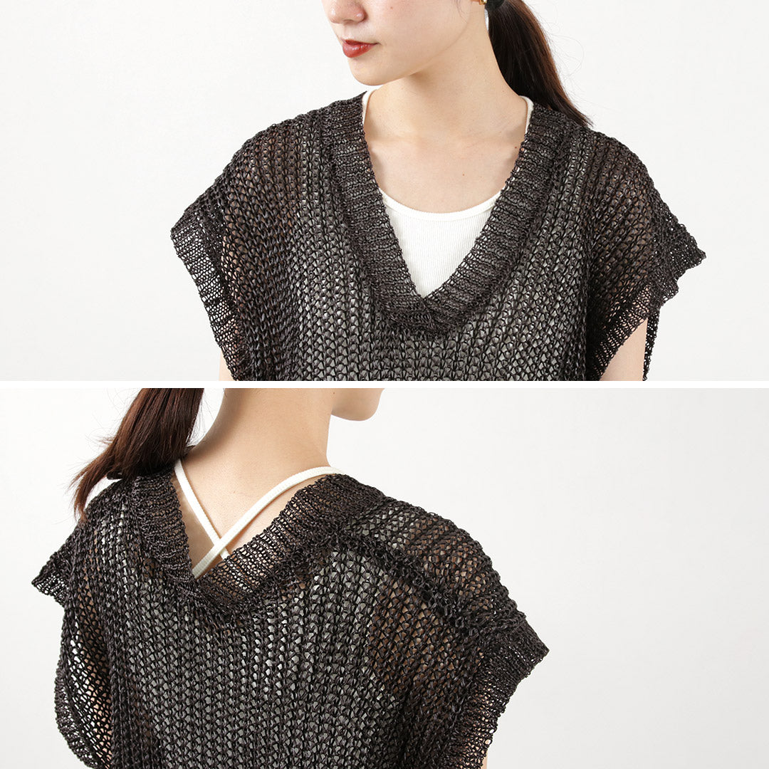 CHIGNON（シニヨン） ペーパータッチ ビッグベスト / レディース Vネック 春夏 プルオーバー Paper Touch Big Vest