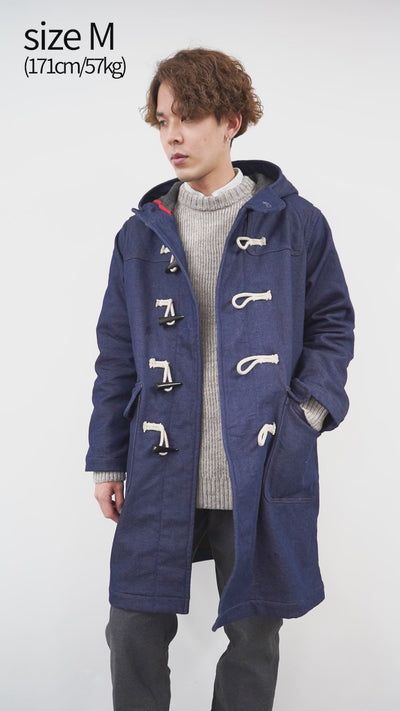 FOB FACTORY（FOBファクトリー） インディゴ ダッフルコート メンズ アウター 二十織デニム ウール 経年変化 日本製 INDIGO DUFFLE COAT クリスマス プレゼント ギフト