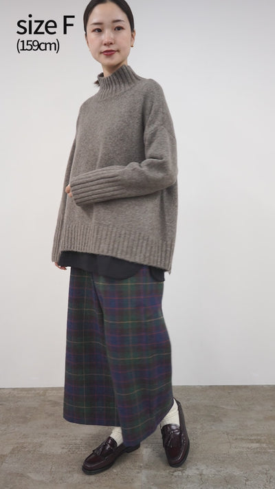 MAO MADE（マオメイド） ヤクフィール ハイネック プルオーバー レディース トップス ニット セーター ゆったり 暖かい 長袖 Aライン モックネック クリスマス プレゼント ギフト