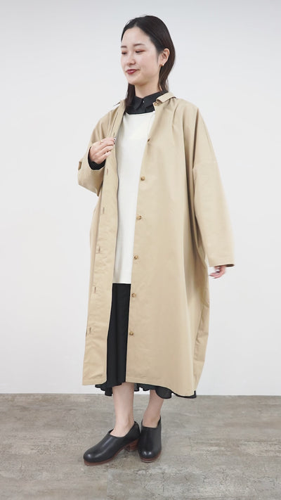 MIZUIRO IND（ミズイロインド） シャツライク コート / レディース ライトアウター ロング丈 長袖 Shirt Like Coat liou クリスマス プレゼント ギフト