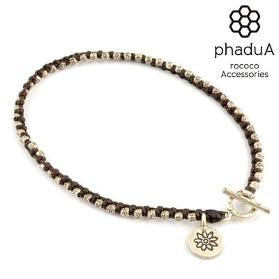 シングルアンクレット カレンシルバー ワックスコード メンズ / レディース / ミサンガ / ペア可 / phaduA (パ・ドゥア) クリスマス プレゼント ギフト