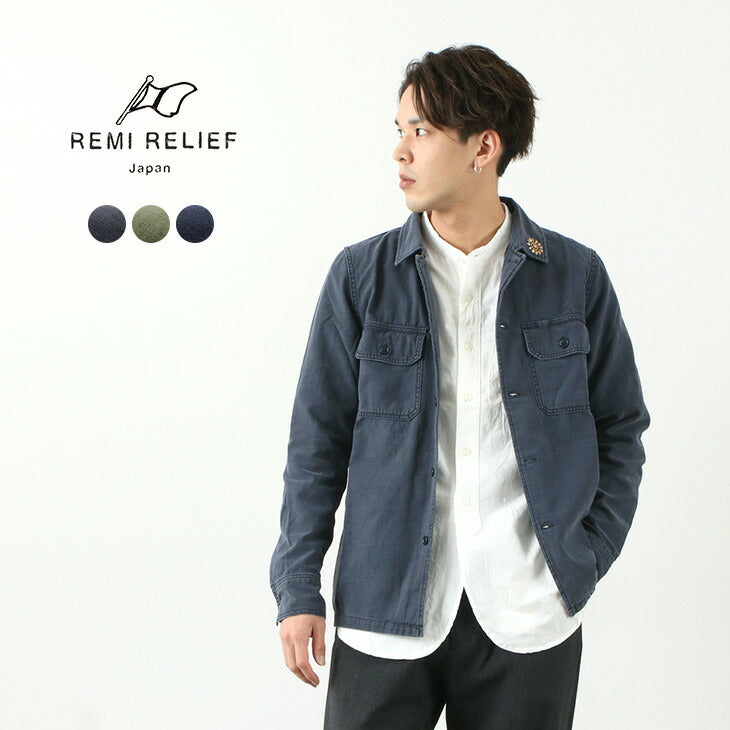 30%OFF対象！12/11(水)09:59まで】REMI RELIEF（レミレリーフ） ミリタリーシャツ(花スタッズ)｜ROCOCO ONLINE  STORE