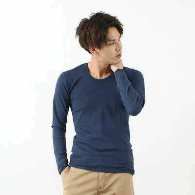 RE MADE IN TOKYO JAPAN（アールイー） カラー別注 パーフェクトインナー ロングスリーブ Uネック / 長袖 無地 Tシャツ / メンズ / 日本製