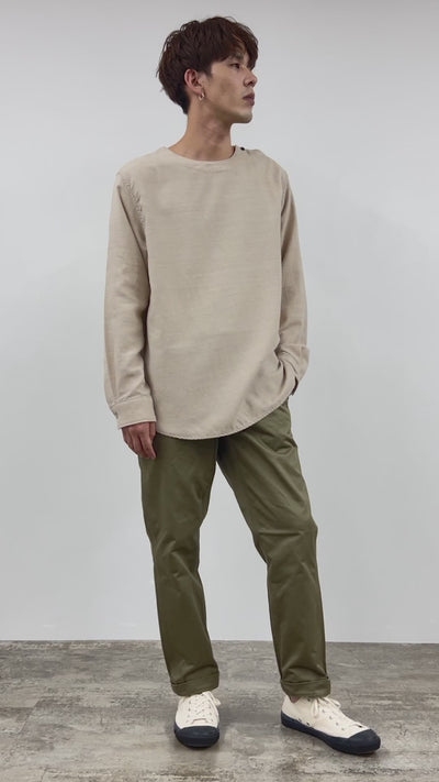 【30％OFFクーポン対象！】FOB FACTORY（FOBファクトリー） F3483 C/W スリーピングシャツ メンズ ゆったり ウール コットン 無地 日本製 C/W SLEEPING SHIRT クリスマス プレゼント ギフト