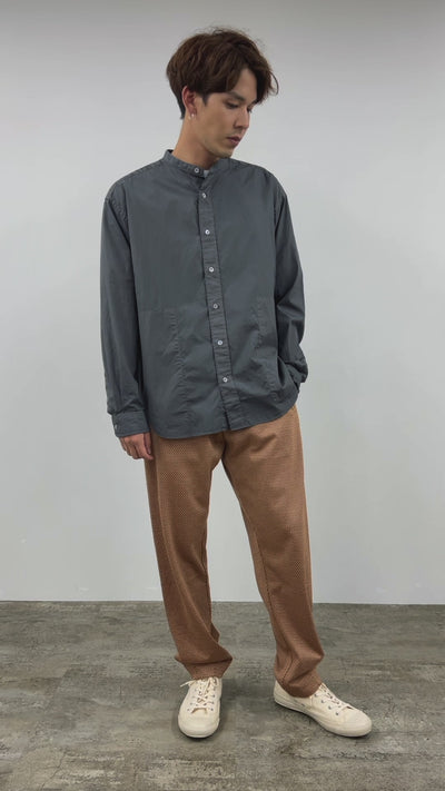 【まとめ買いで最大30％OFFクーポン】【50％OFF】FNOR（エフノア） ソメーオ ガーメントダイ バンドカラーシャツ メンズ レディース ウィメンズ ユニセックス 大きいサイズ 長袖 ゆったり コットン 綿 日本製 FNSL0001 Someo GARMENT DYED BANDCOLLAR SHIRT【セール】 クリスマス プレゼント ギフト